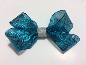 Sparkly Blue Hair Bow