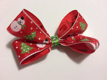 Red Snowman Hair Bow